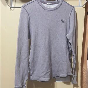 Abercrombie & Fitch Kids Gray Striped Long Sleeve Tee